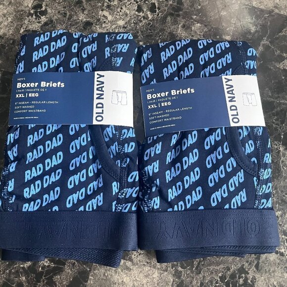 2 Sets Old Navy Men's Rad Dad All Over Print Boxer-Briefs Underwear - Picture 1 of 12